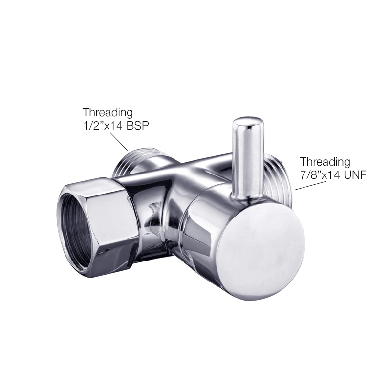 Bidet Sprayer 3 Way T Valve with Shut off Valve Brass Aluids