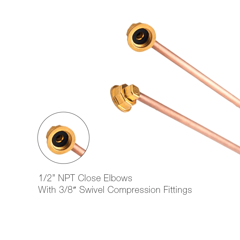 14" straight waterline kit with 3/8" OD from Aluids USA