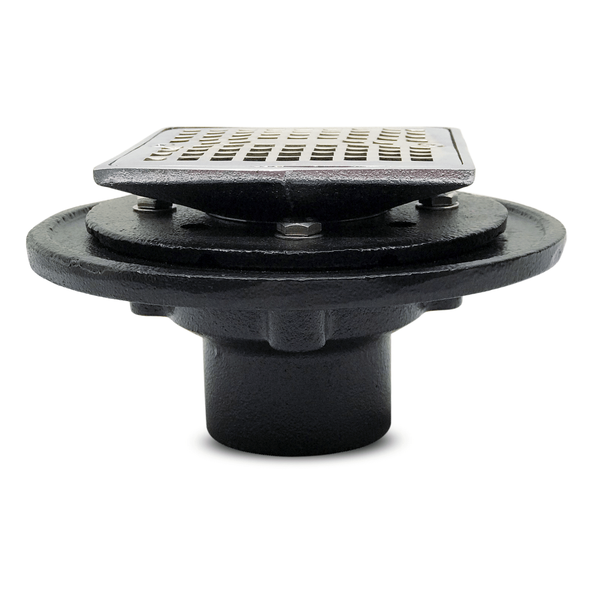 No hub cast iron shower drain Chrome plating Aluids Usa