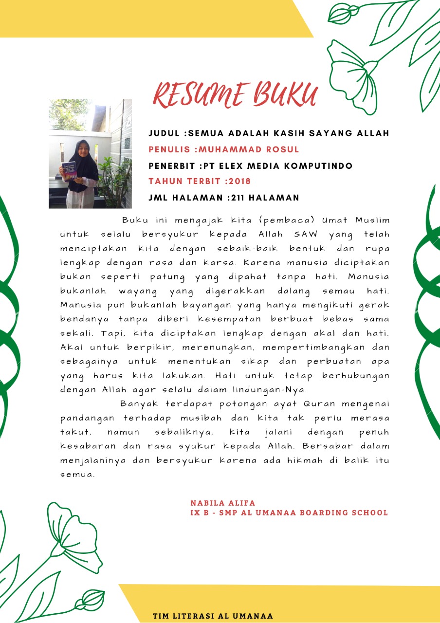 Resume Buku Semua adalah Kasih Sayang Allah Pondok Pesantren Modern