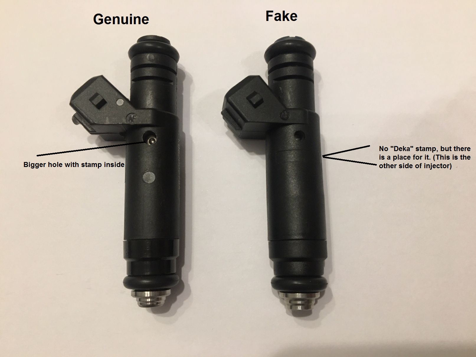 How to spot fake Siemens Deka 630cc / 60lb Injectors ALU Performance