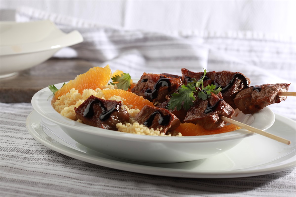 Beef Kebabs With Orange Couscous Al Wadi Al Akhdar