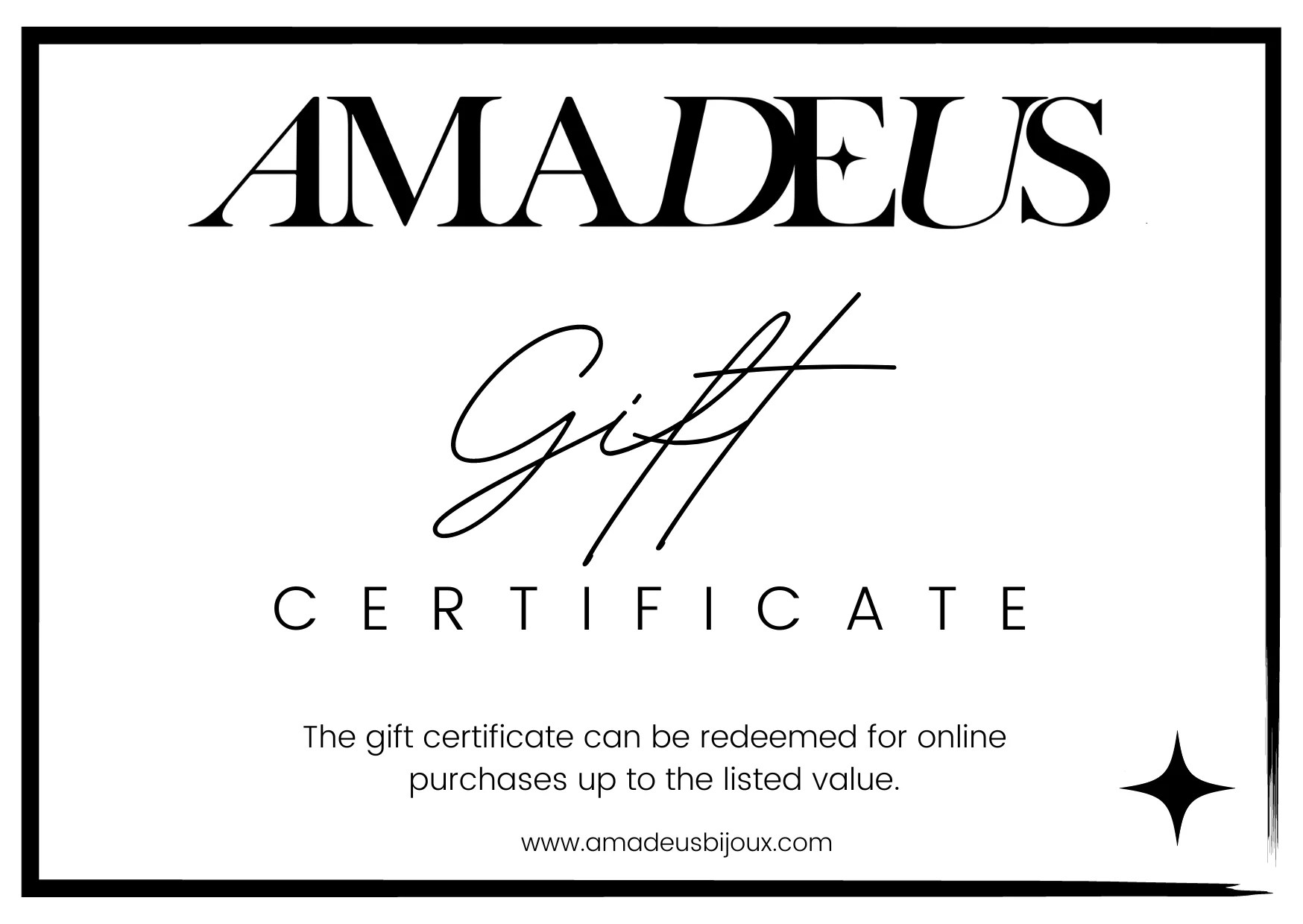 Amadeus Gift Card online jewellery