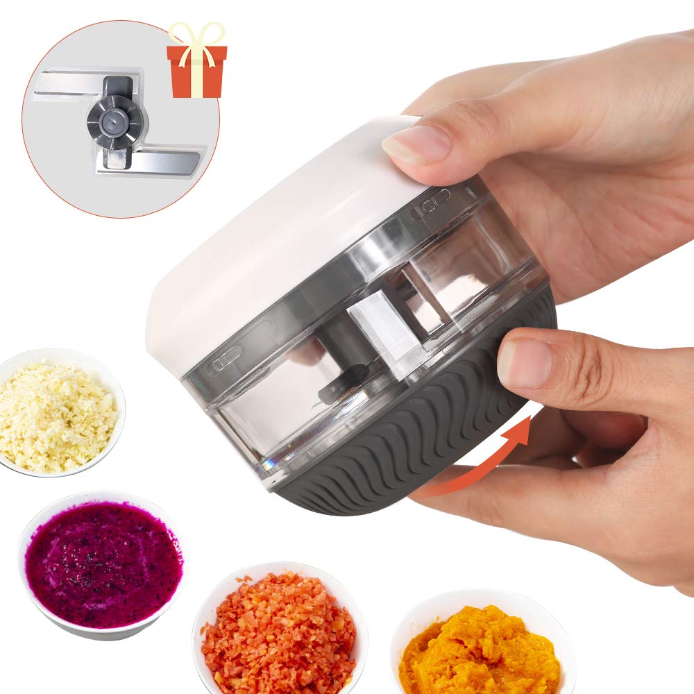 Fuhuim Mini Manual Food Chopper, Durable Hand Held Food Choppers and