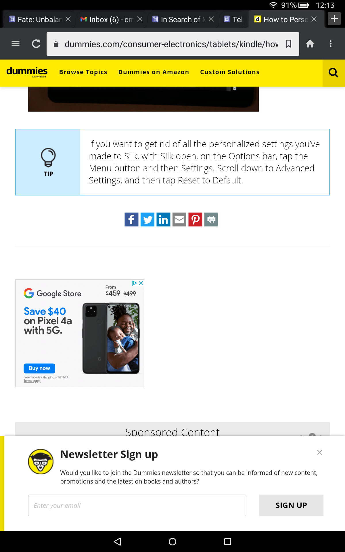 How do I change my search bar on my silk browser back to how it used to