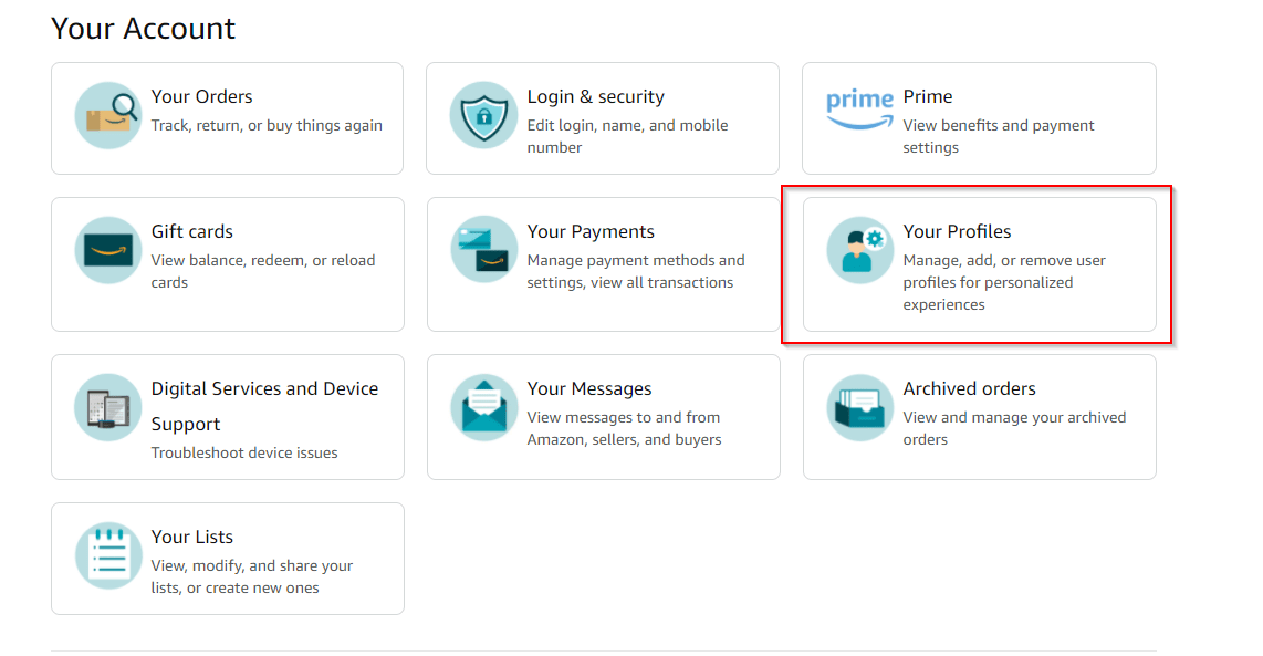Removing profiles from alexa account