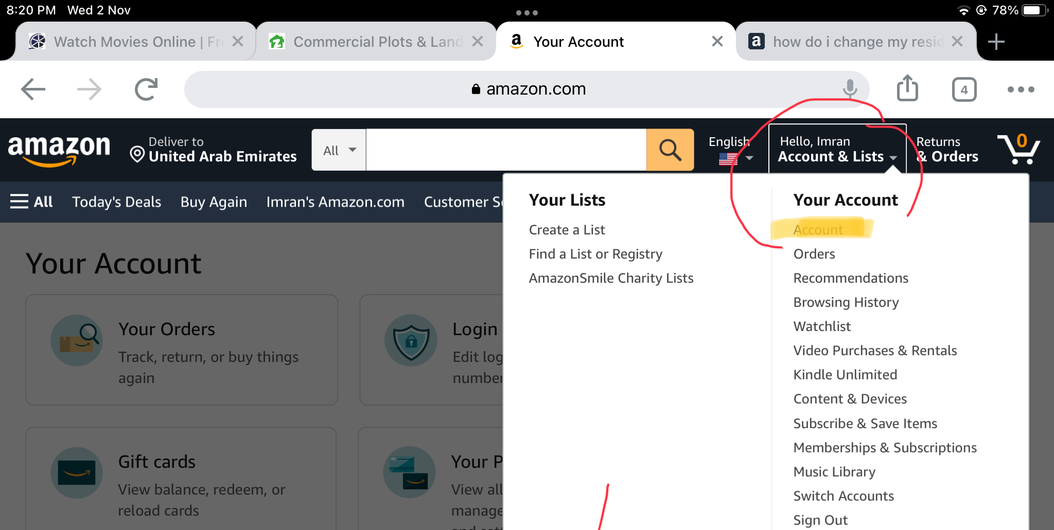 how do i change my residential address on digital purchasing?
