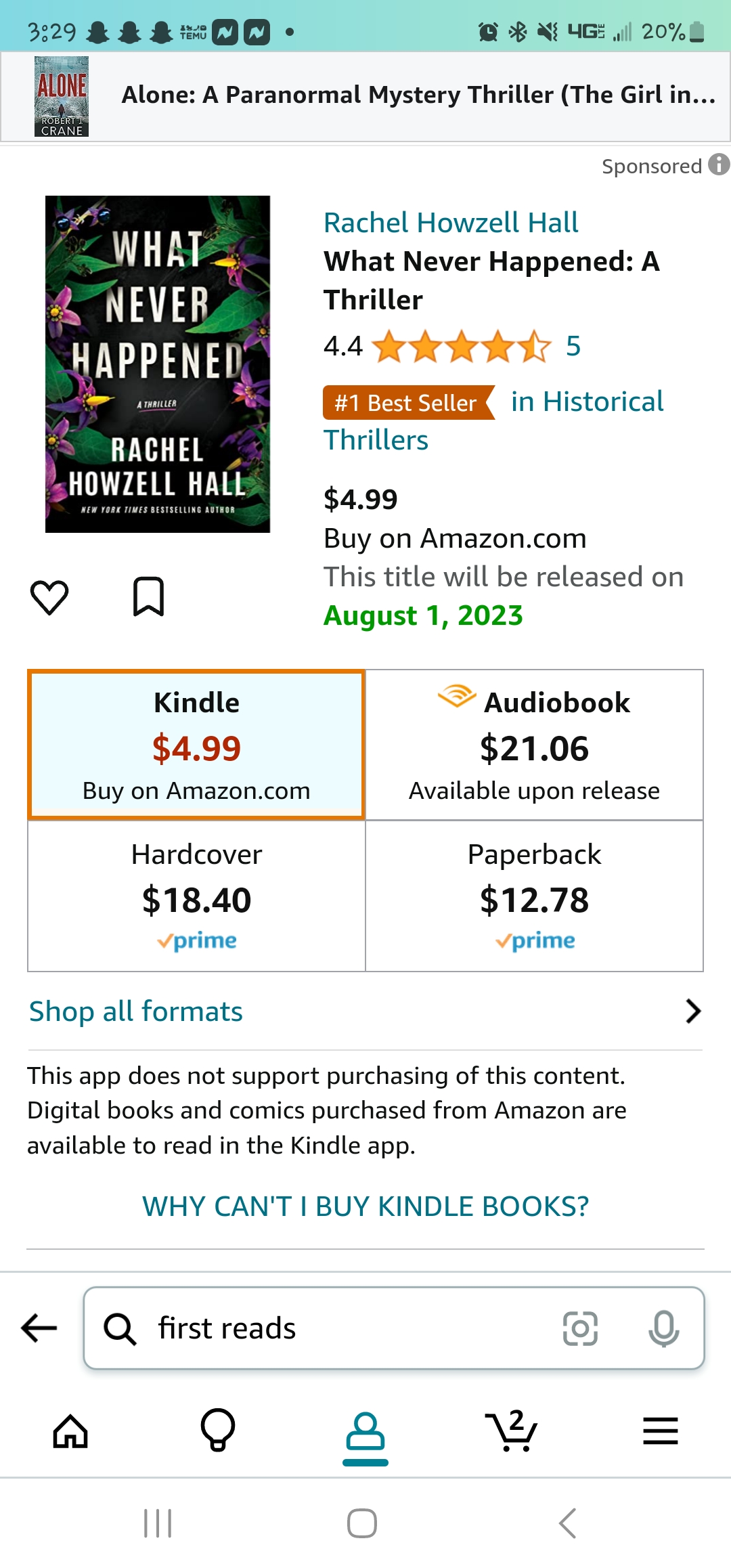 Unable to claim my free Amazon First Reads