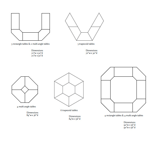 Modern Trapezoid Tables Ambience Doré