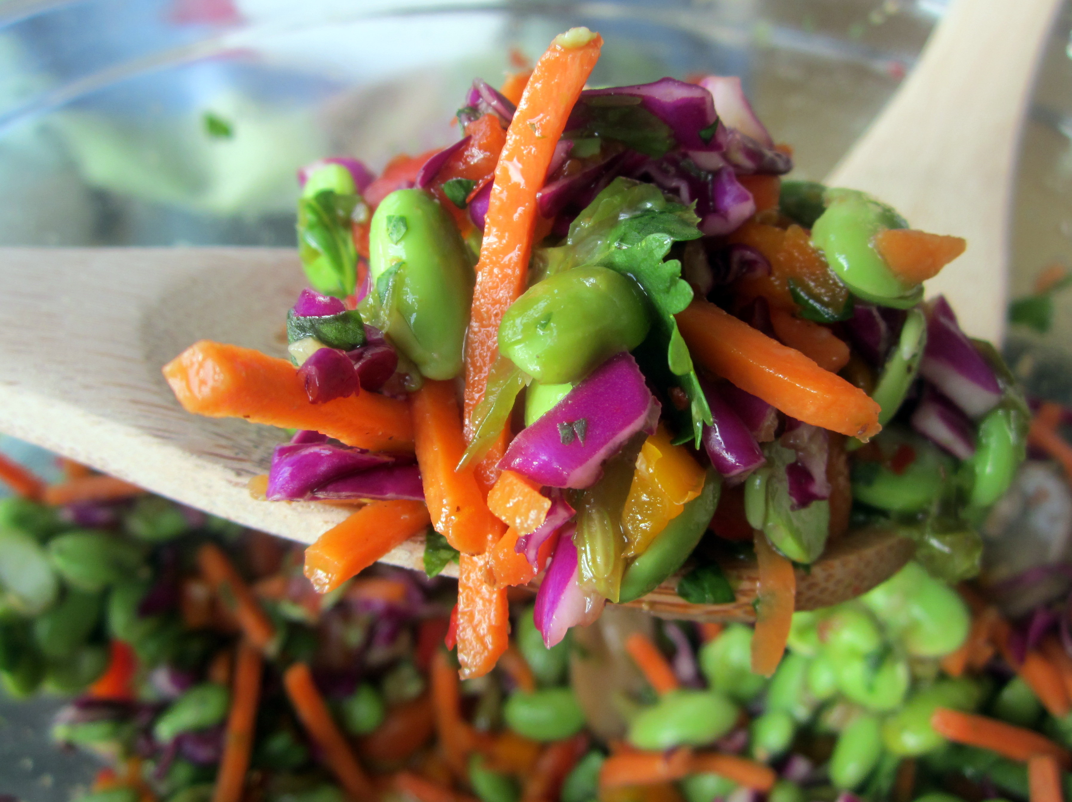 Asian Edamame Salad with Cilantro and Toasted Almonds Ambitious Kitchen