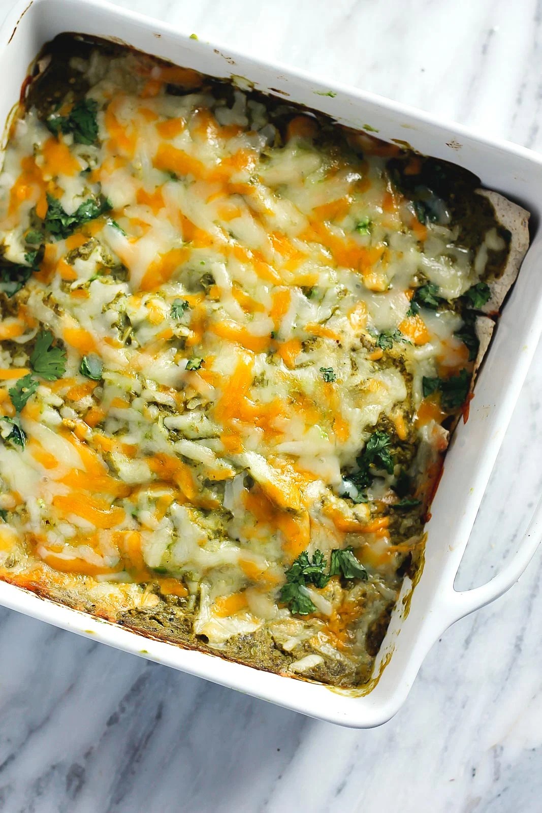 Small Batch Green Salsa Verde Chicken Enchiladas Ambitious Kitchen