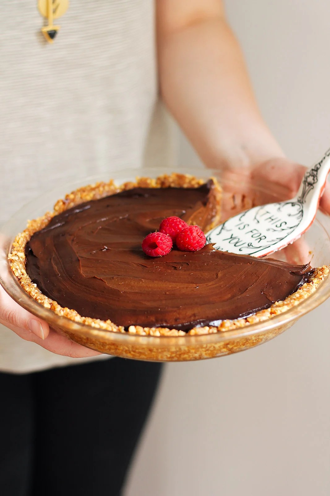 Vegan Chocolate Avocado Pudding Pie with Salted Almond Date Crust Ambitious Kitchen