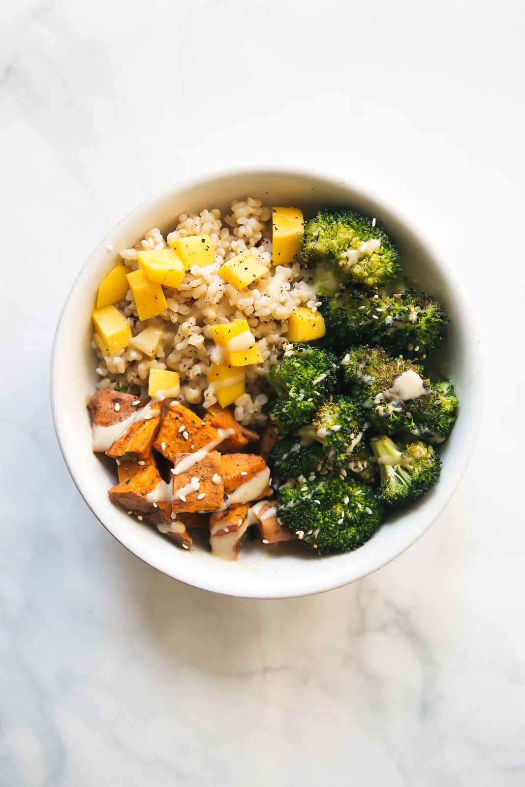 Vegan Sweet Potato Buddha Bowl with Almond Butter Dressing