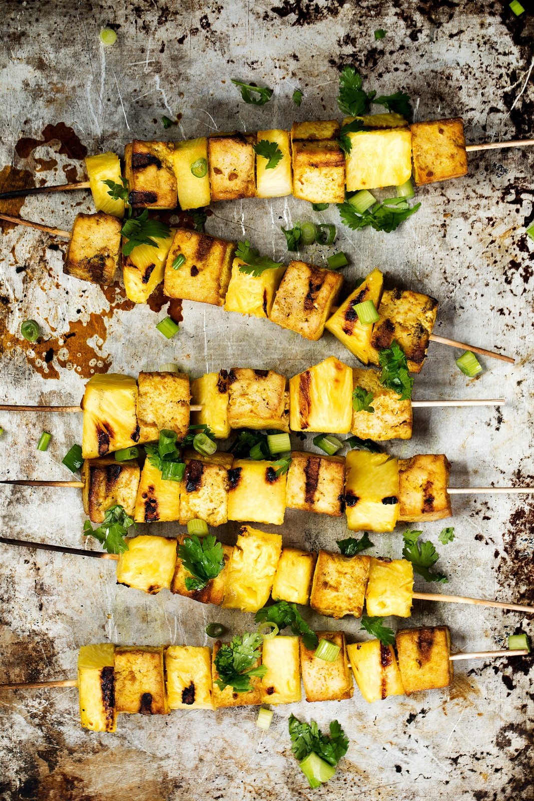 Vegan Turmeric Pineapple Tofu Kabobs Ambitious Kitchen
