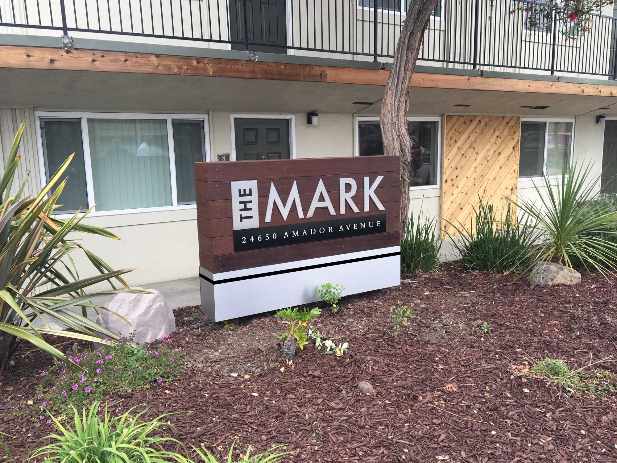 The MARK Apartments Hayward, CA Amcoe Sign Company Golden Gate Sign