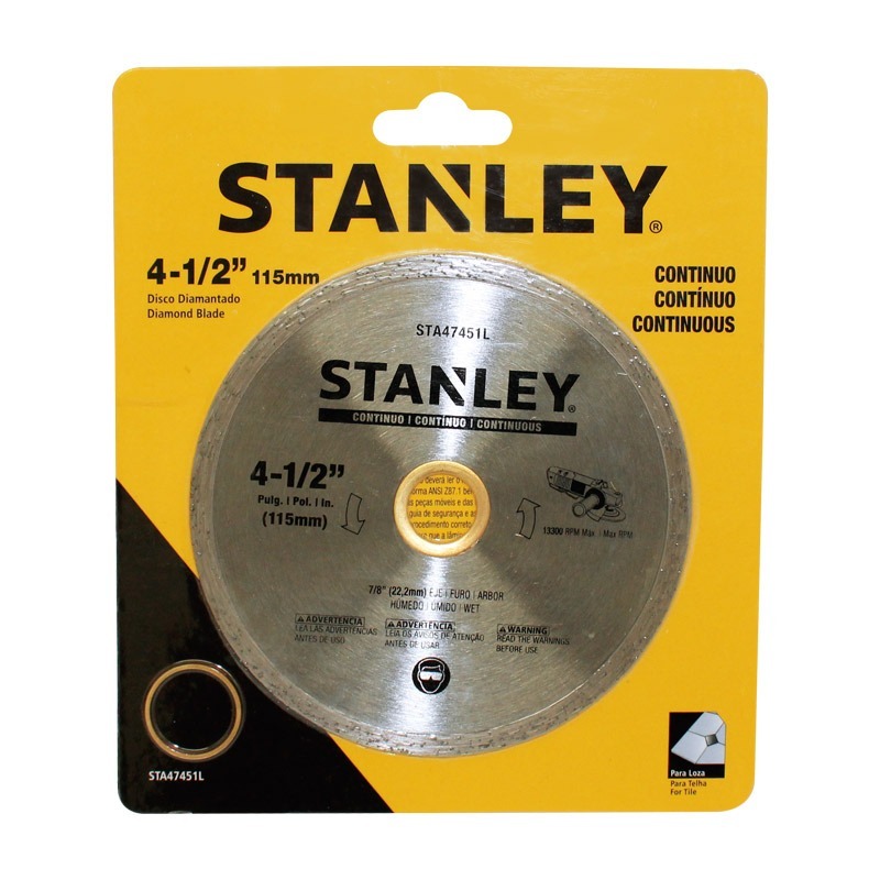 STANLEY 4 1/2" CONTINUOUS TILE CUTTING DISC Americas Marketing