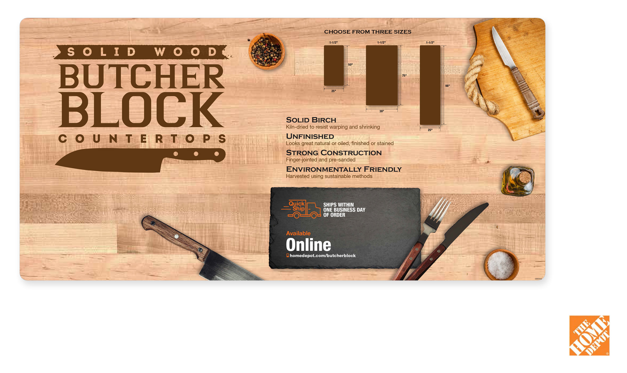 Home Depot Butcher Block Countertop POP AM Creative Group