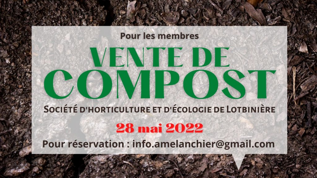 Vente de compost 28 mai 2022 L'Amélanchier, site de la Société d
