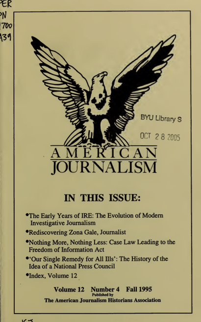 Journal History – American Journalism