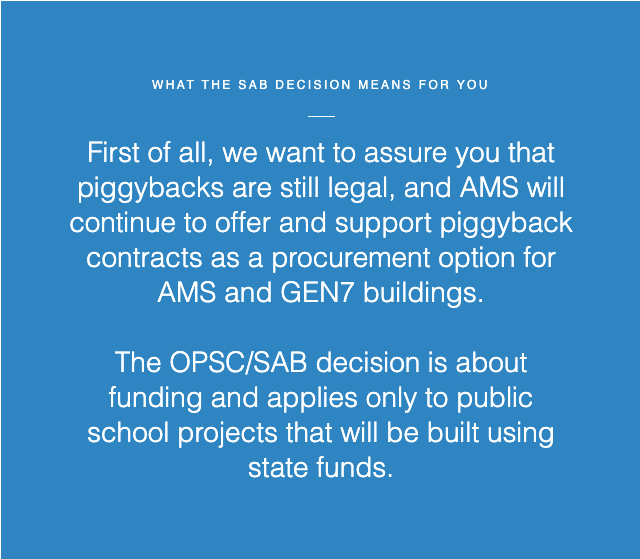 Piggyback Update SAB Takes Action to Restrict State Funding for Some