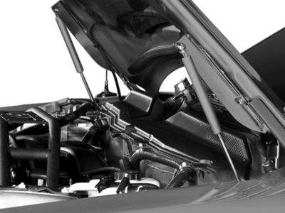 MMD Mustang Bolt On Hood Strut Kit; Chrome 41283 (05-14 Mustang) - Free