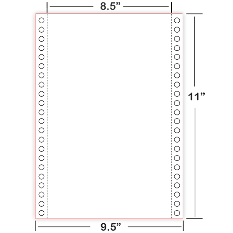 Braille Paper 8.5x11" Plain Continuous Feed