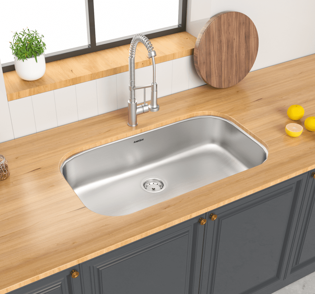 AS112 31.38" x 18.5" x 9.65" 18G Single Bowl Undermount Deluxe