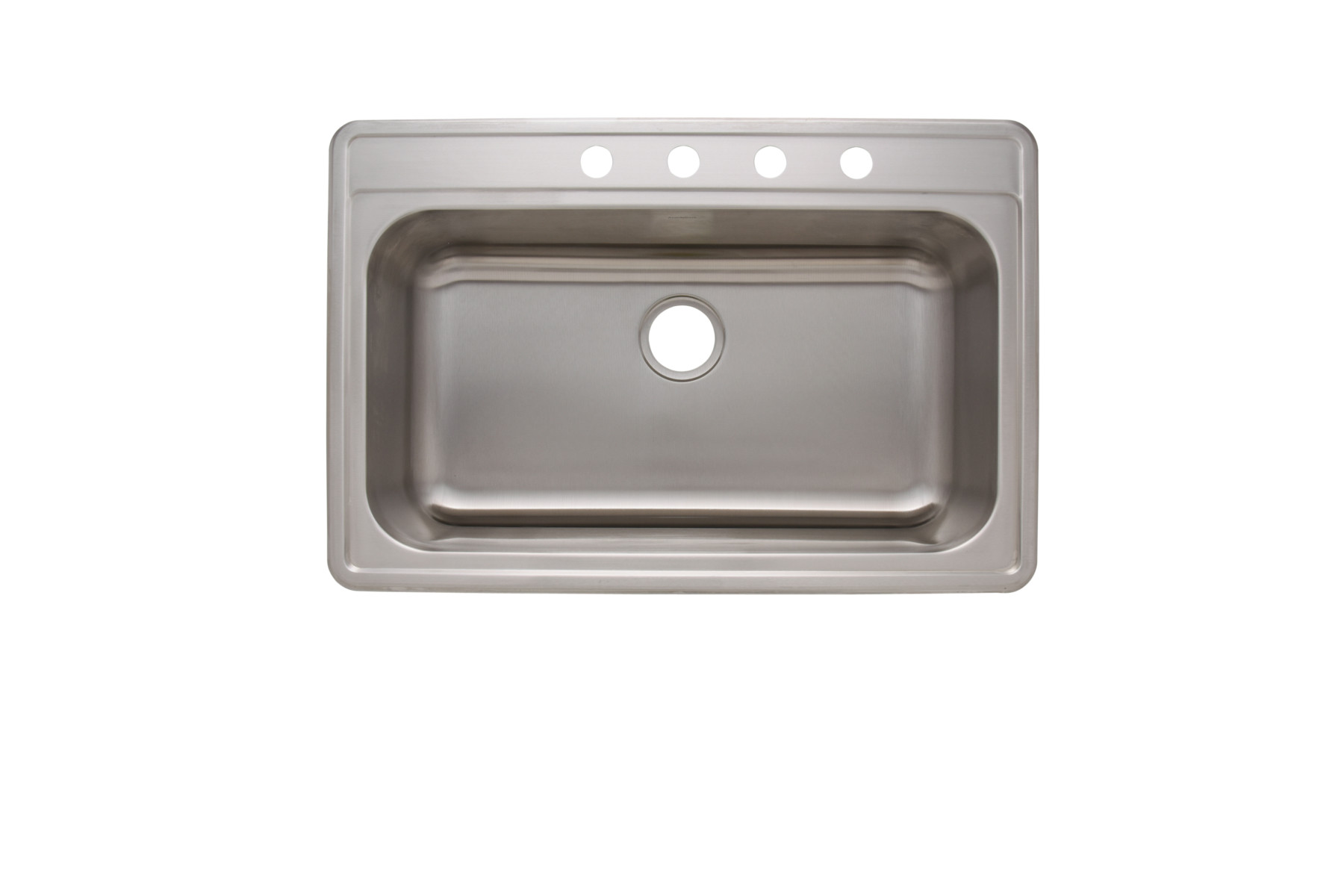 AS137 33" x 22" x 8" 18G Single Bowl Topmount Economy Stainless Steel