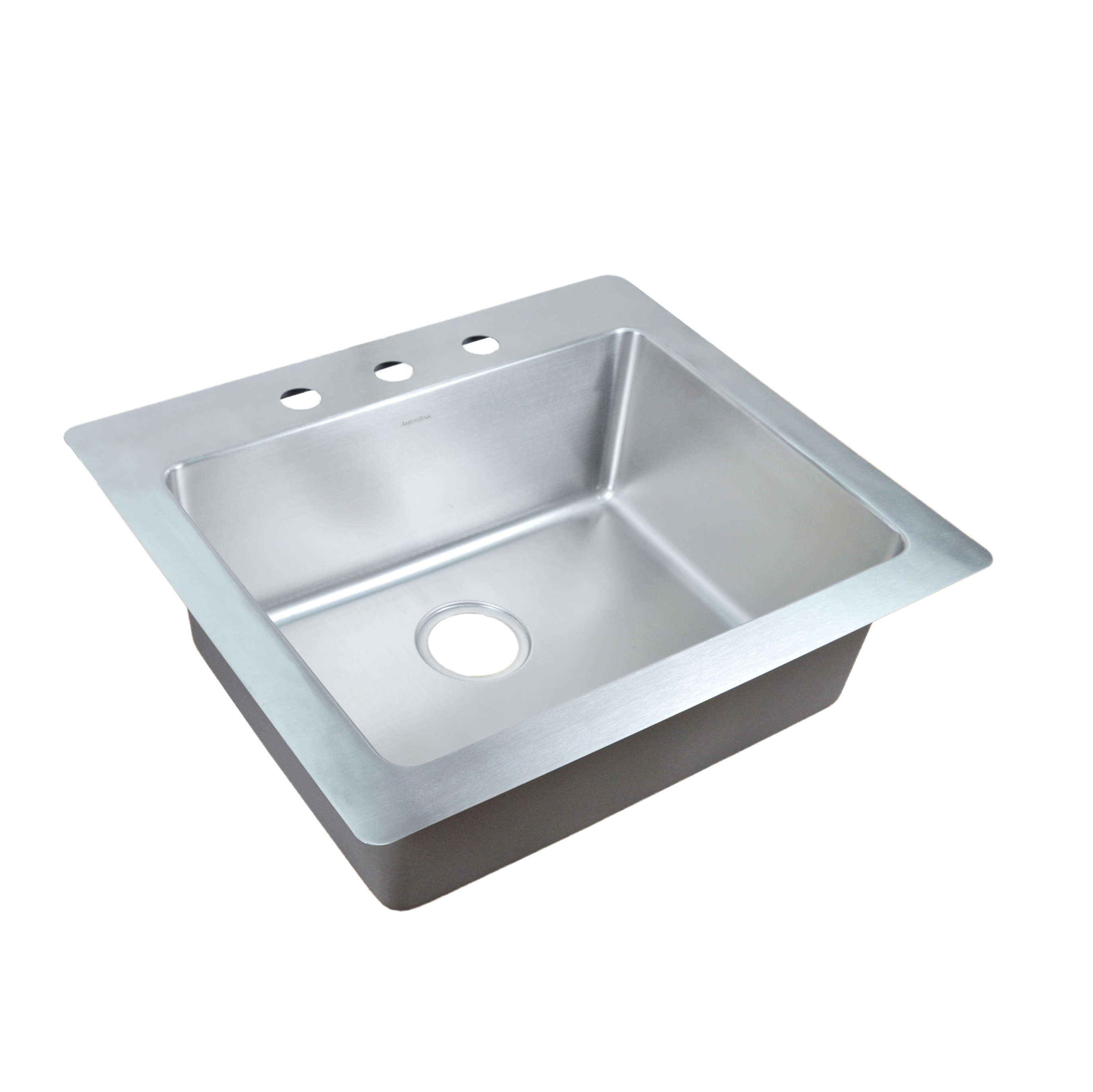 AS148 25" x 22" x 9" 18G Single Bowl Topmount Builder Stainless Steel