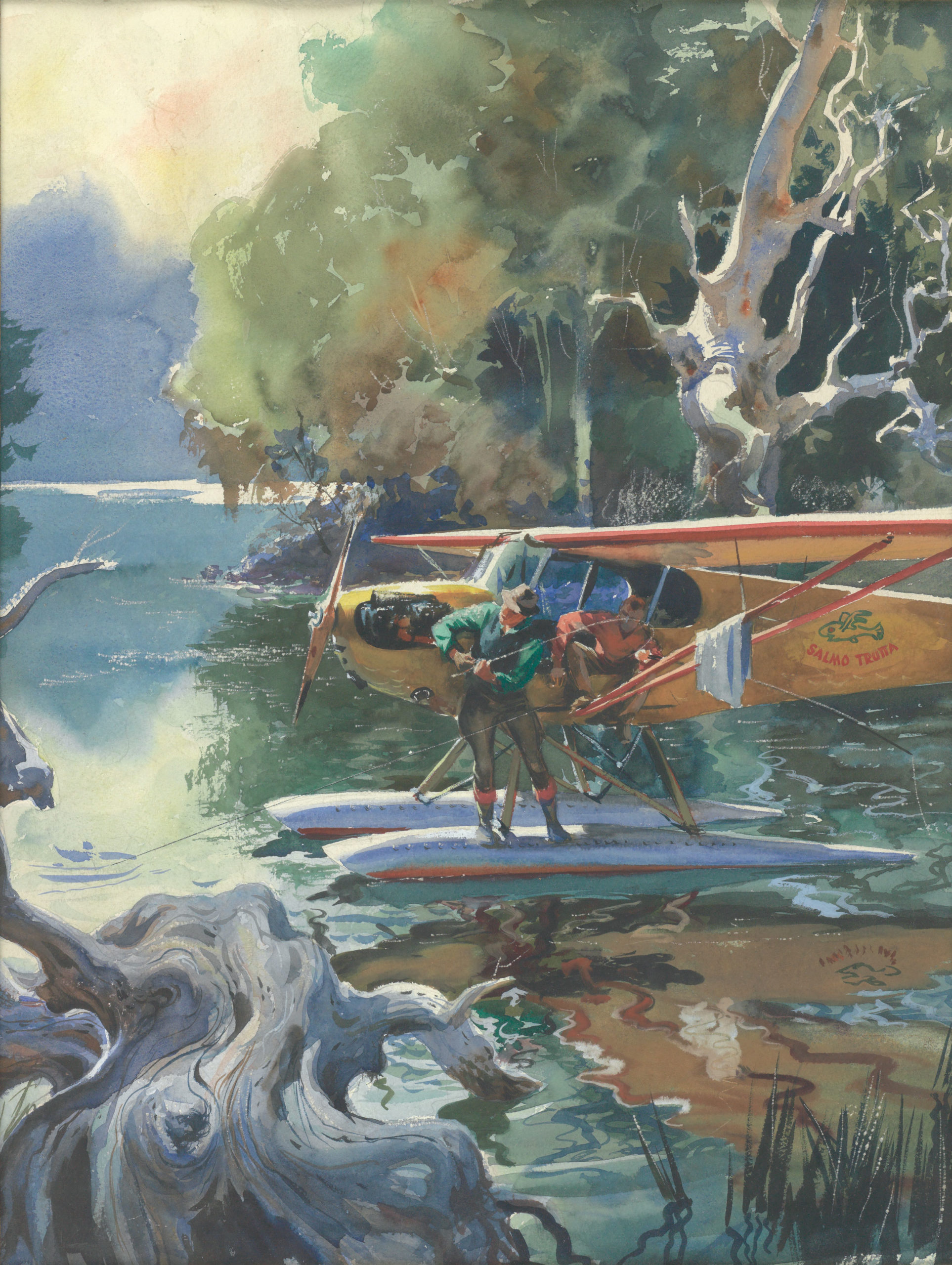 Untitled [Anglers and Float Plane] American Museum Of Fly Fishing