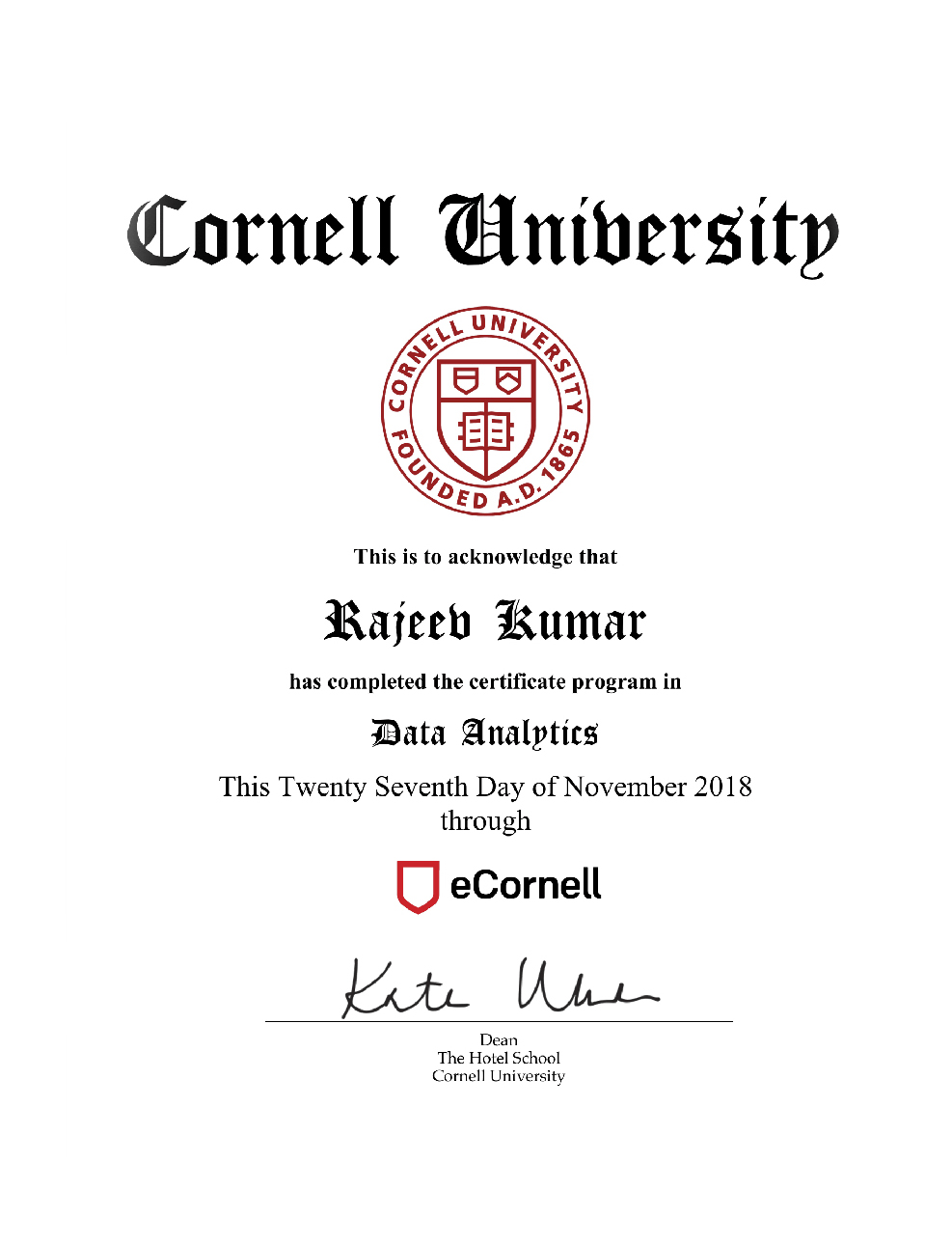 Cornell Ilr Certificate