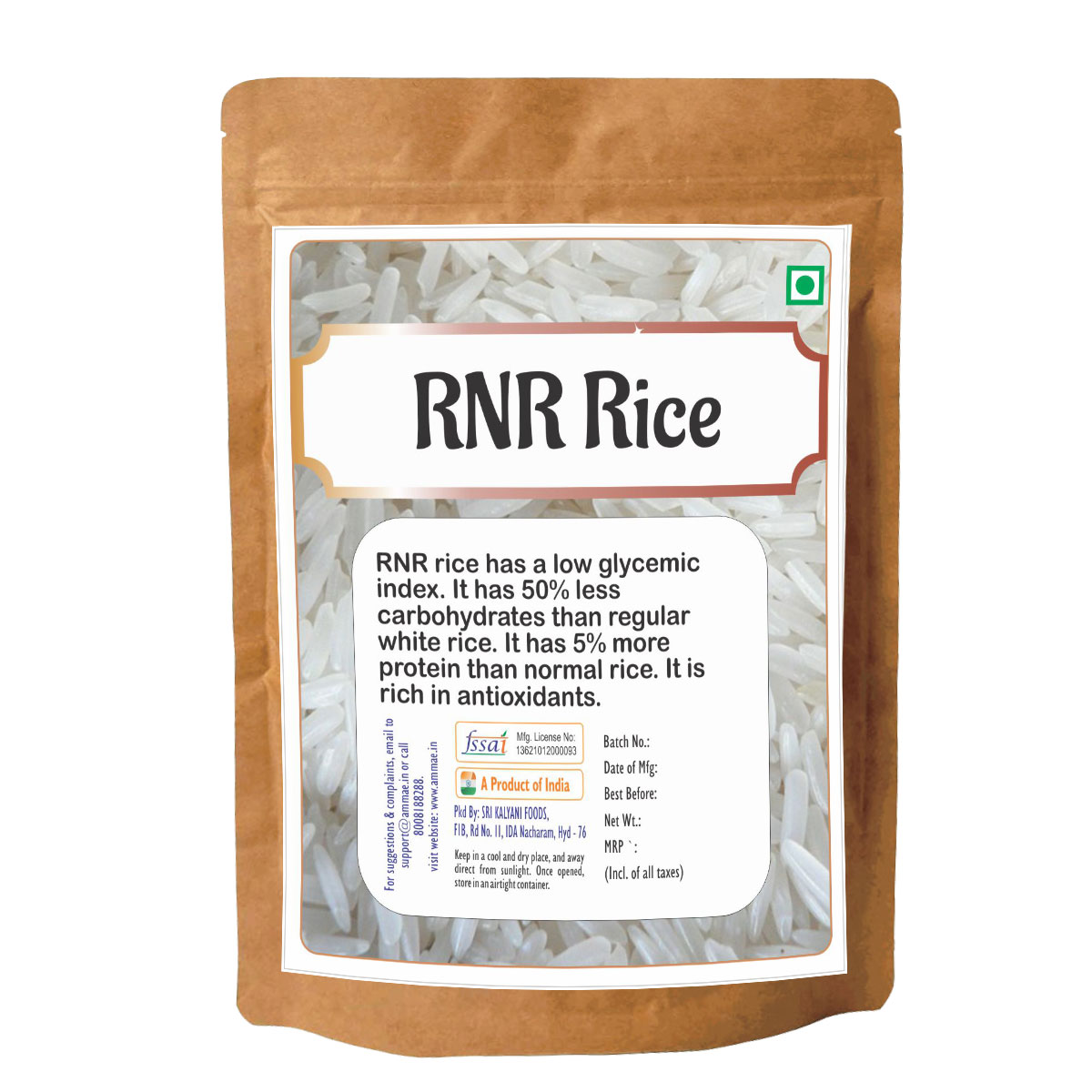 Buy Ammae RNR 15048 Telangana Sona Masoori Rice RNR Diabetic rice