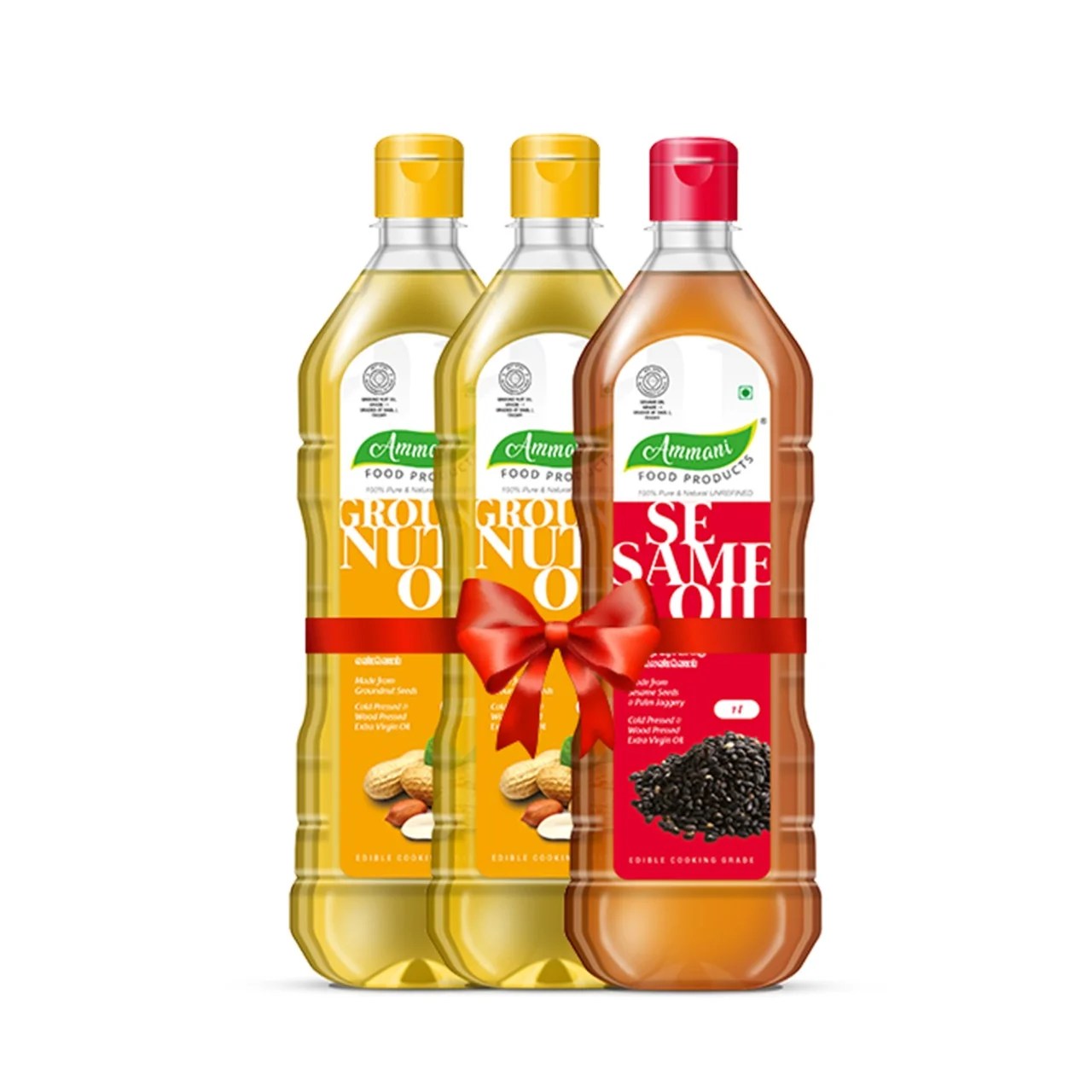 Combo 3 (Buy 2 Litre Groundnut Oil + 1 Litre Sesame Oil) Ammani Food