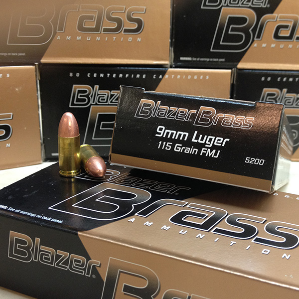 CCI Blazer BRASS 9 mm FMJ 115 gr. 5200 1000 rnd/case [52001000