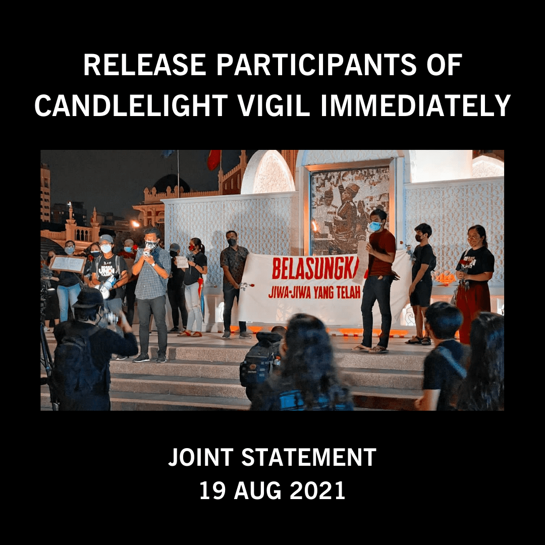 Joint Statement Release participants of candlelight vigil immediately