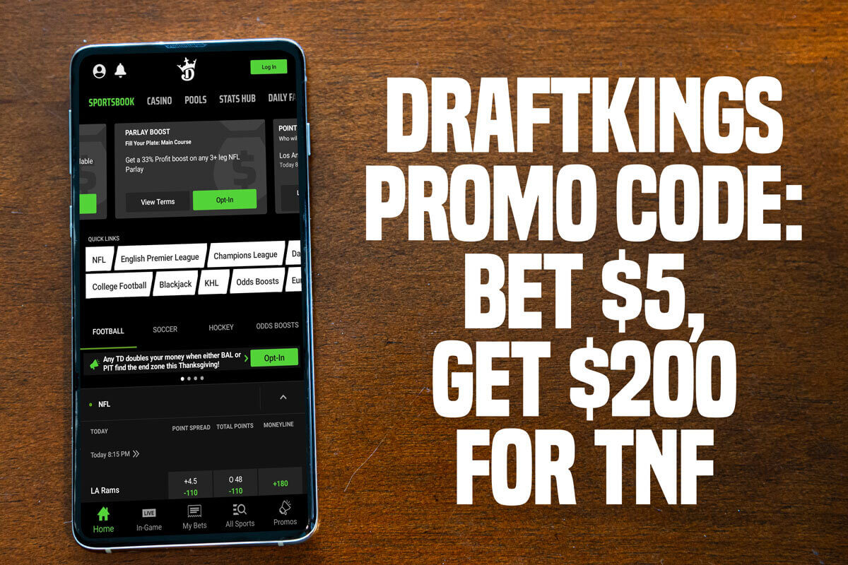 DraftKings promo code bet 5, get 200 for ChargersChiefs tonight