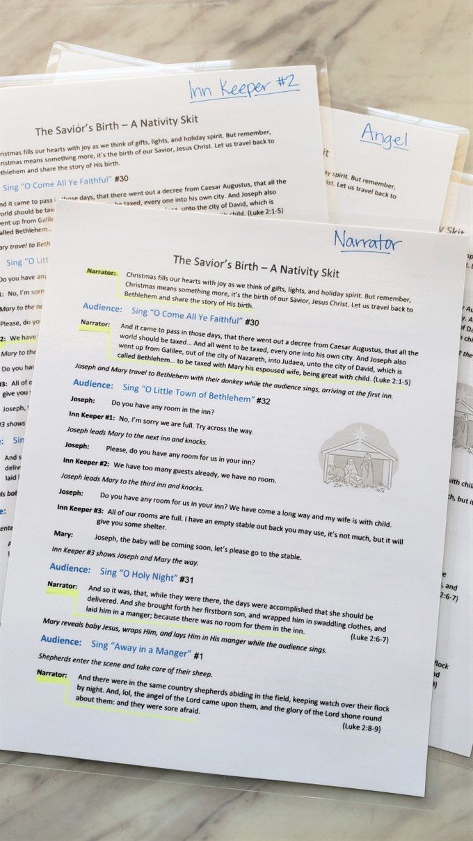 The Savior’s Birth A Nativity Skit Script with Music Free Printable