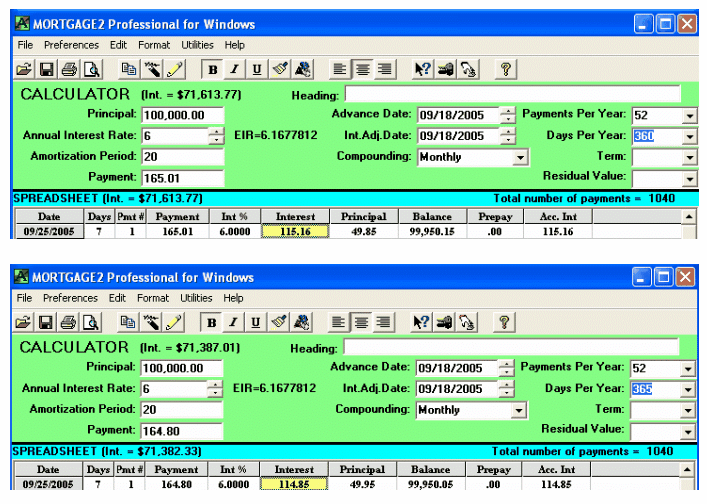 Amortization 360 vs 365 Days MrExcel Message Board