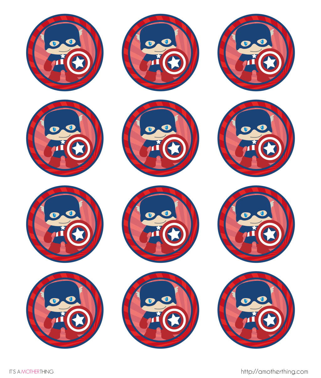 Free Printable Captain America Cupcake Toppers Printable Templates