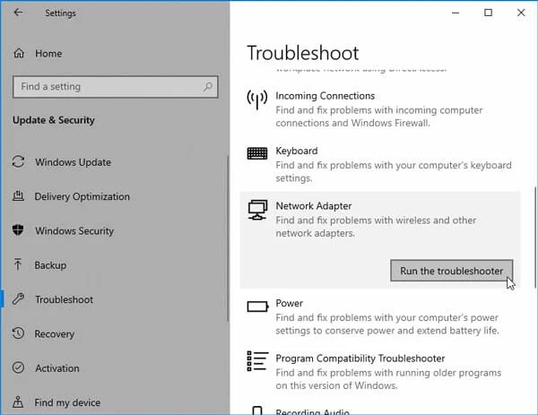 Fix Windows Doesn’t Have A Network Profile For This Device Error