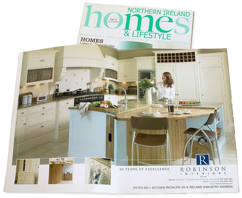 Double page spread ad by Robinson Interiors in the September 2007 issue