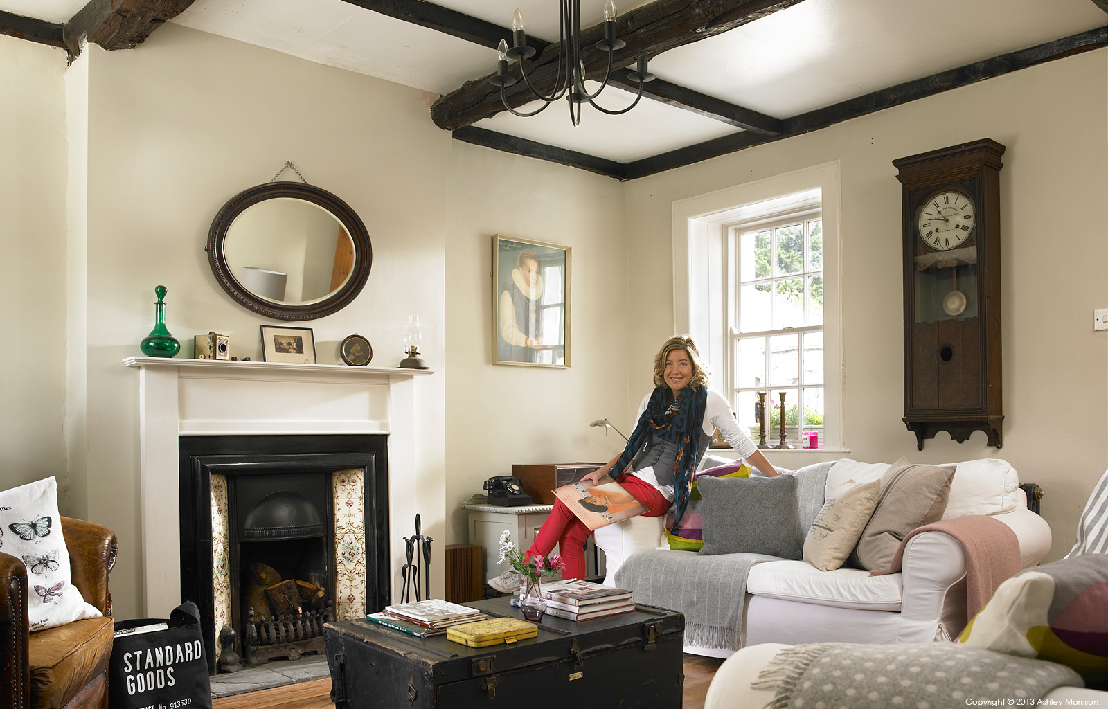 Hamilton in the living room of her traditional Irish cottage in
