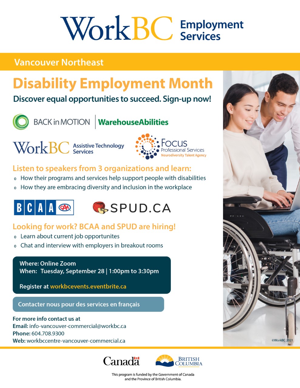 MOSAIC WorkBC Vancouver Northeast Disability Employment Month Event AMSSA