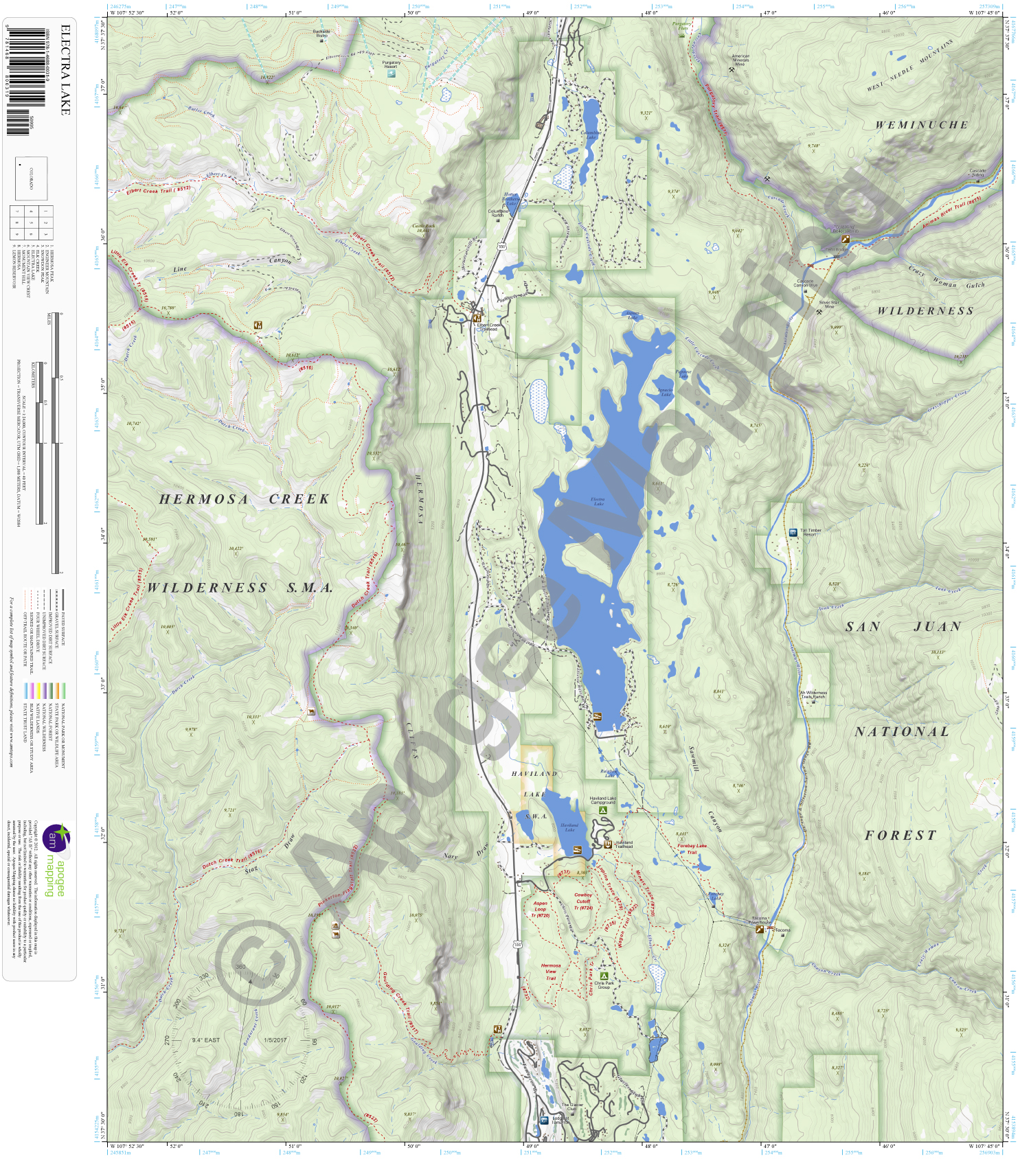 Electra Lake, CO amTopo by Apogee Mapping, Inc.