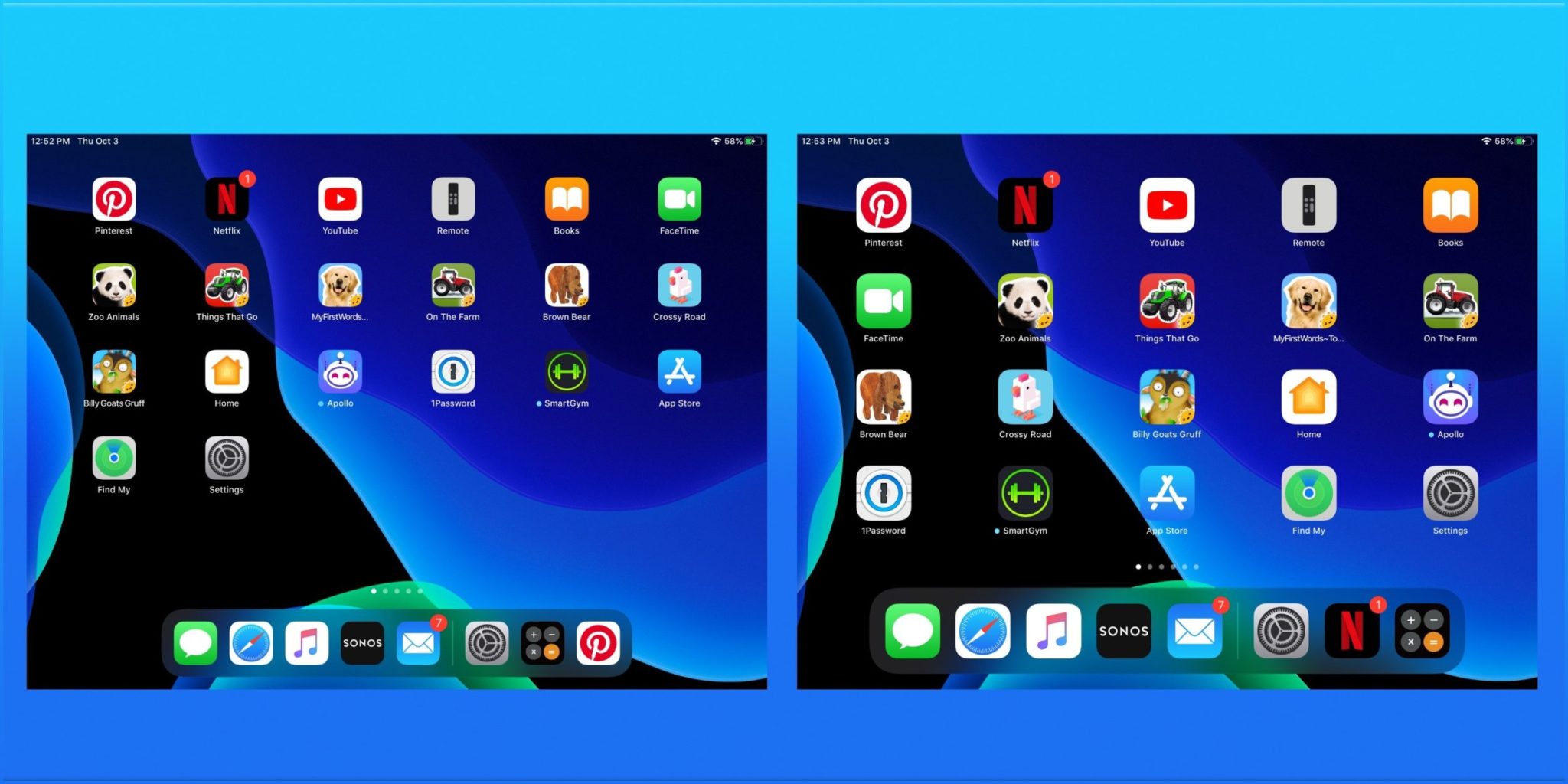 iPadOS 13で、iPadのアプリアイコンとテキストを大きくする方法 Around Mobile World