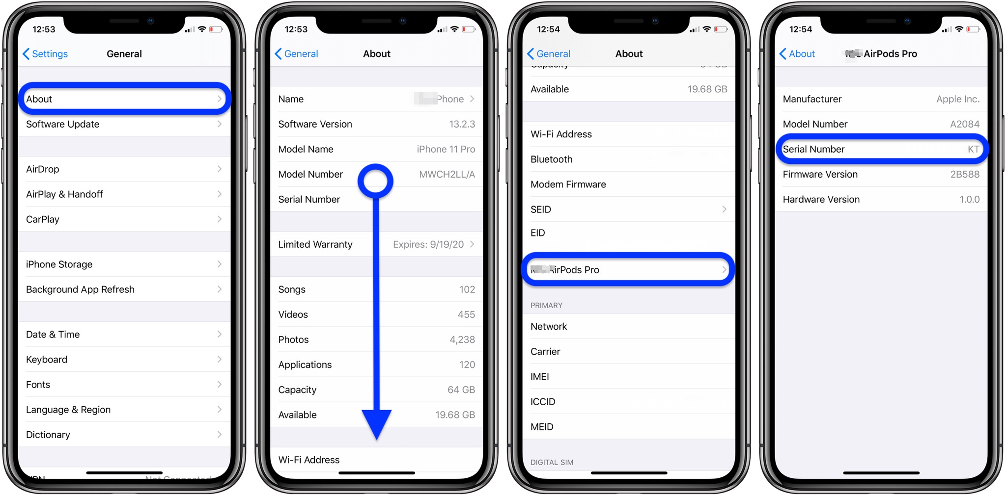 AirPods Proのシリアル番号を見つける方法 Around Mobile World