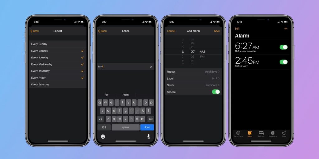iPhoneで繰り返すスケジュールアラームを作成する方法 Around Mobile World