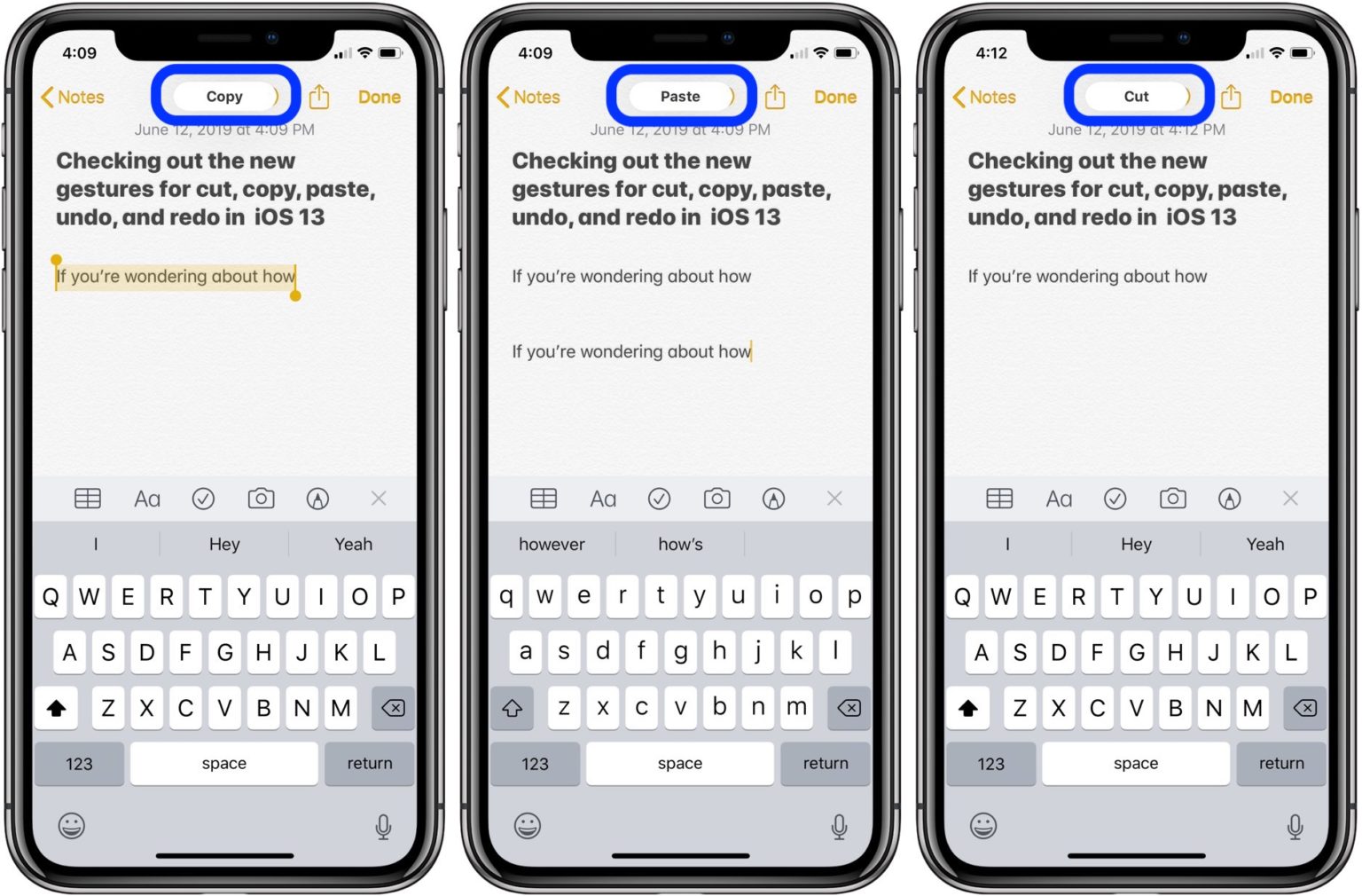 iPhoneやiPadのジェスチャーでコピー、ペーストなどの操作をする方法 Around Mobile World
