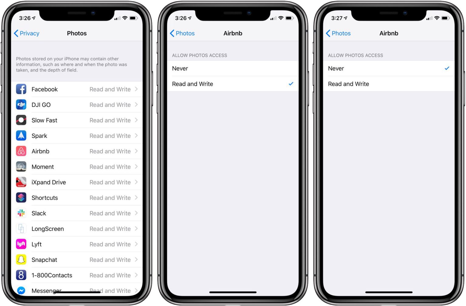 iPhoneやiPadで「写真」アプリへ読み書きが許可されているアプリを確認する方法 Around Mobile World