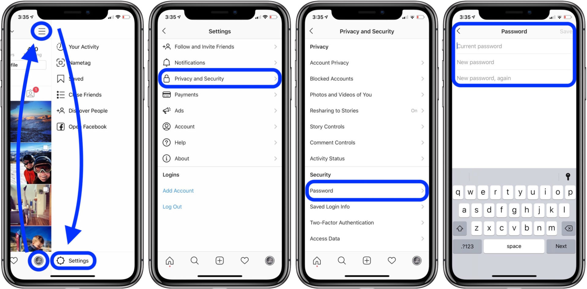 iPhoneでInstagramのパスワードを変更する方法 Around Mobile World